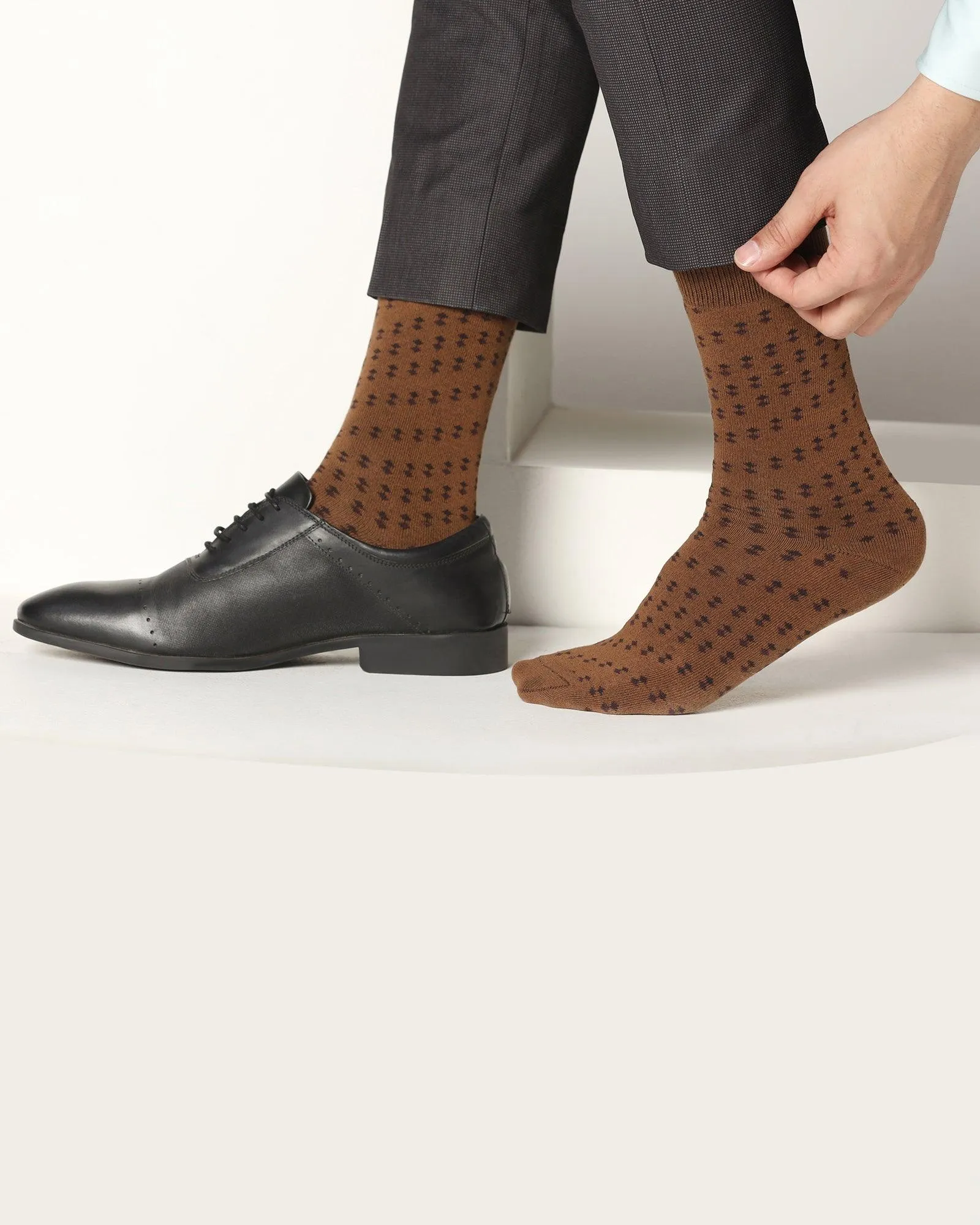 Cotton Beige Textured Socks - Sevilla