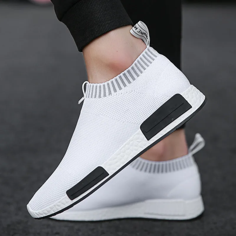 Cross-border shoes men's breathable socks board shoes men's trend flying weaving athleisure shoes Korean version student mesh men's shoes