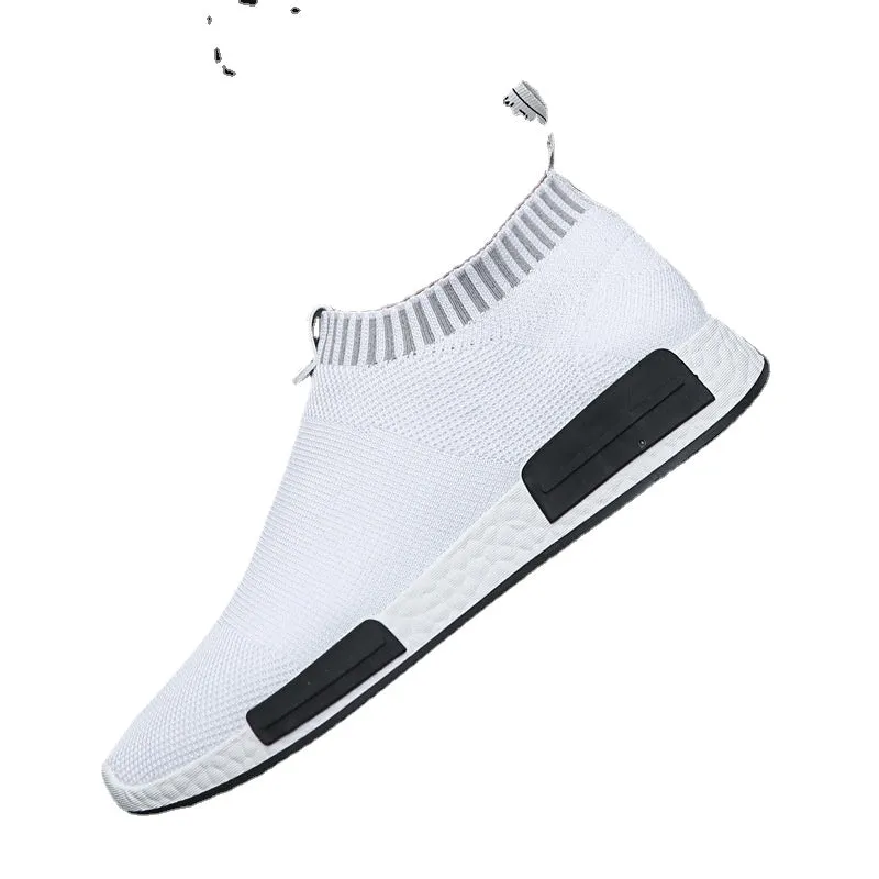 Cross-border shoes men's breathable socks board shoes men's trend flying weaving athleisure shoes Korean version student mesh men's shoes