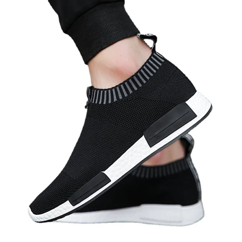 Cross-border shoes men's breathable socks board shoes men's trend flying weaving athleisure shoes Korean version student mesh men's shoes