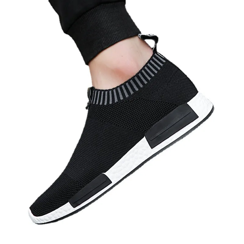 Cross-border shoes men's breathable socks board shoes men's trend flying weaving athleisure shoes Korean version student mesh men's shoes