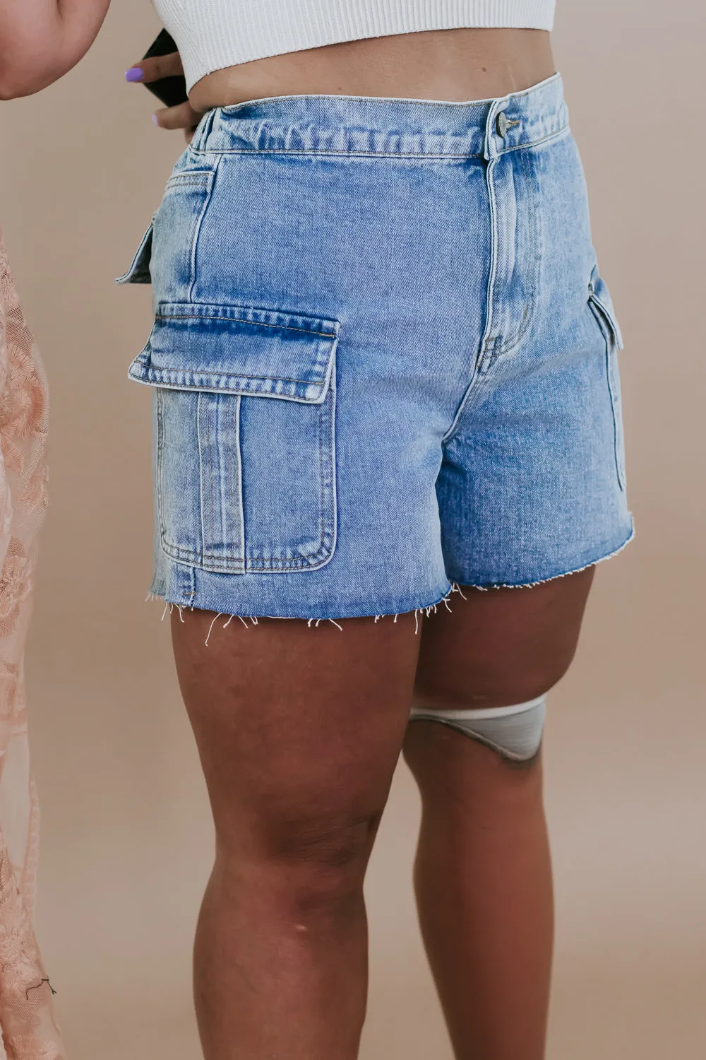 Denim Cargo Shorts