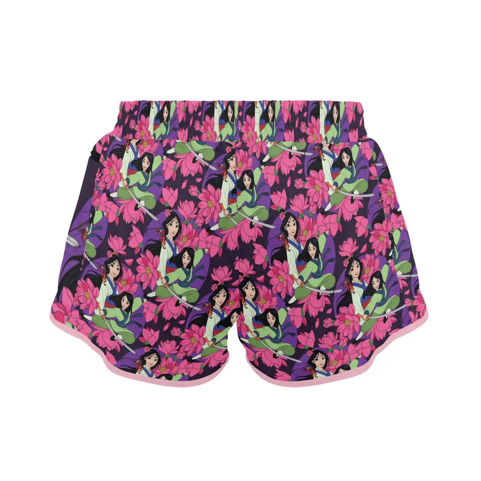 Disney Mulan Blooming Flowers Women's Athletic Sports Shorts