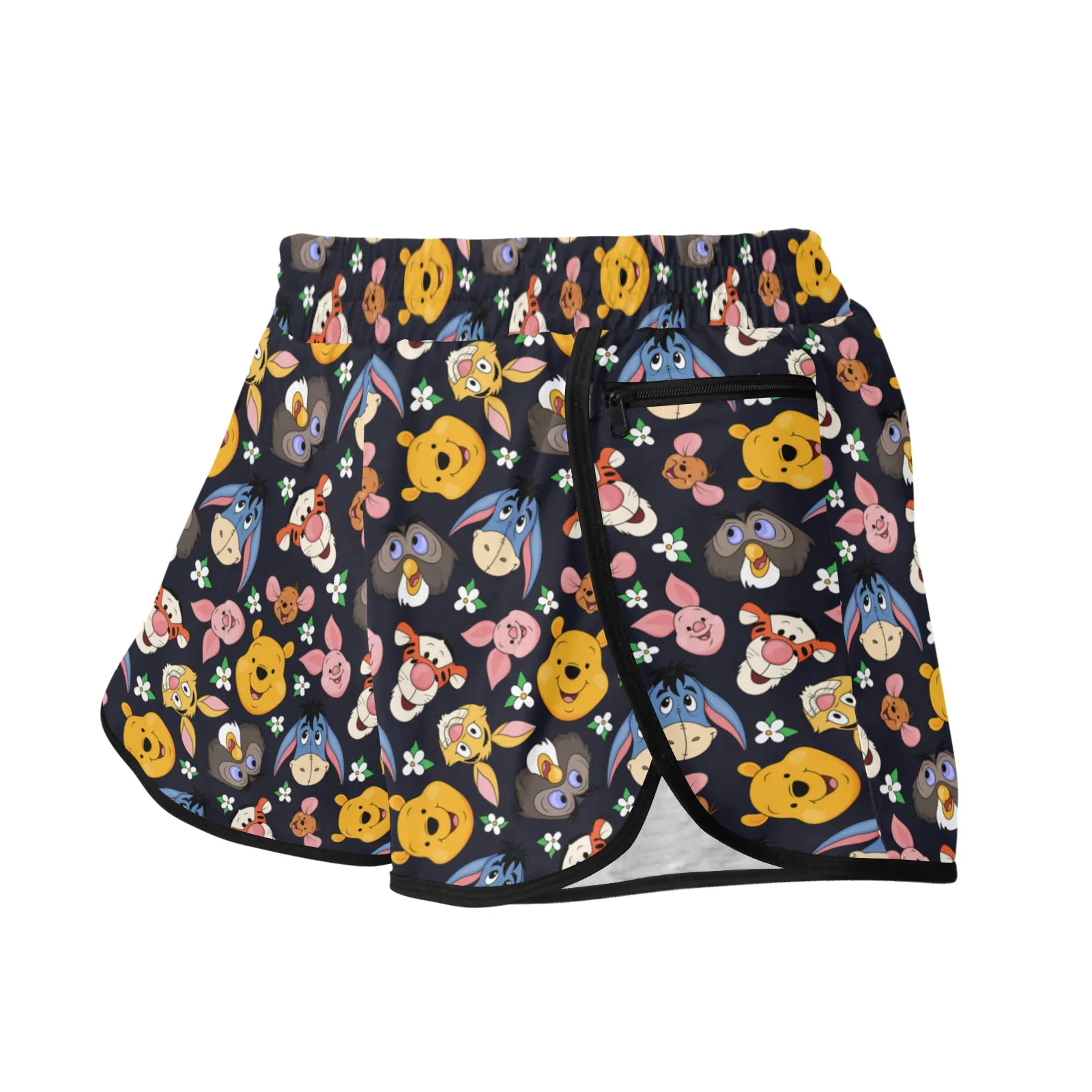 Disney Winnie The Pooh Hundred Acre Wood Friends Women's Athletic Sports Shorts