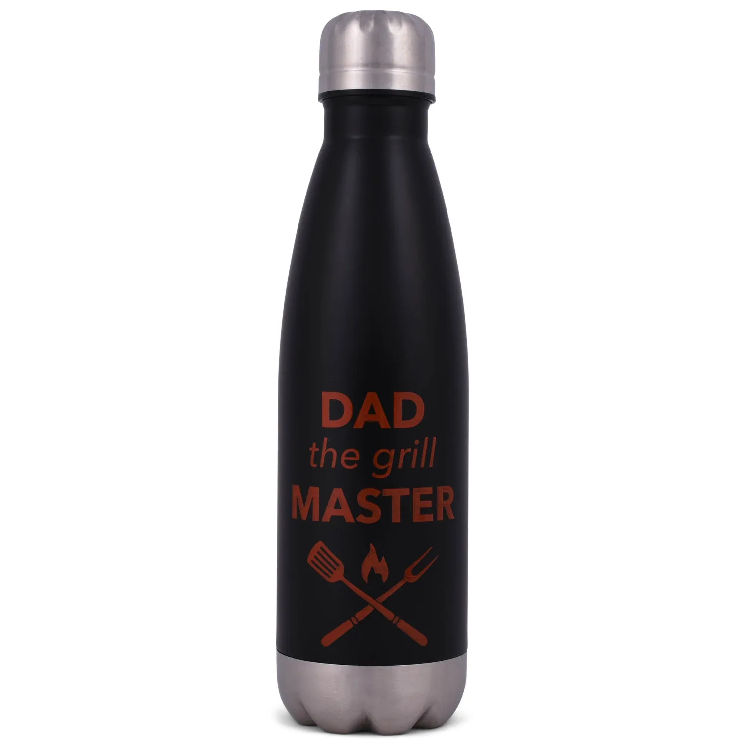 Elanze Designs Dad Grill Master Black 17 ounce Stainless Steel Sports Water Bottle