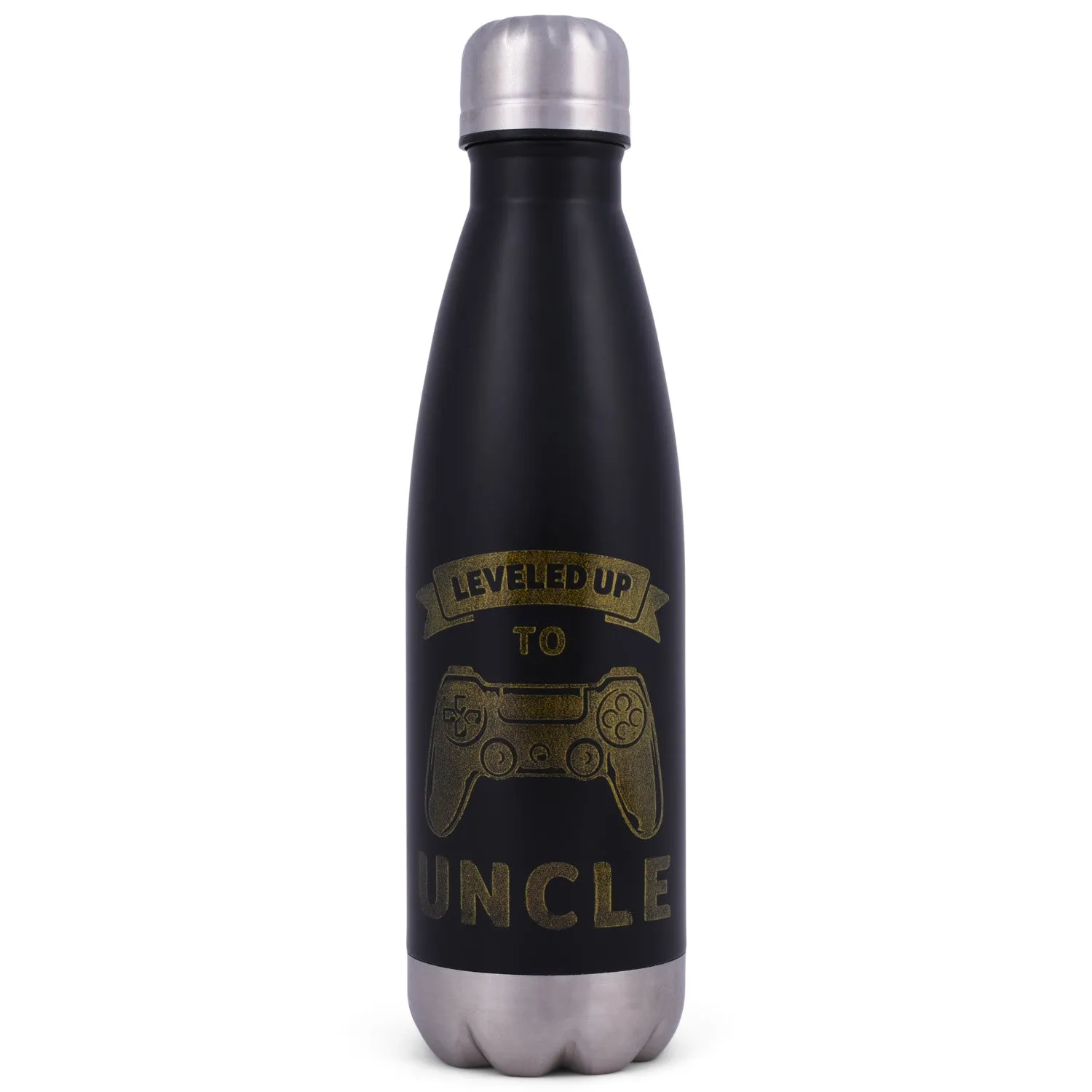 Elanze Designs Leveled up Uncle Black 17 ounce Stainless Steel Sports Water Bottle