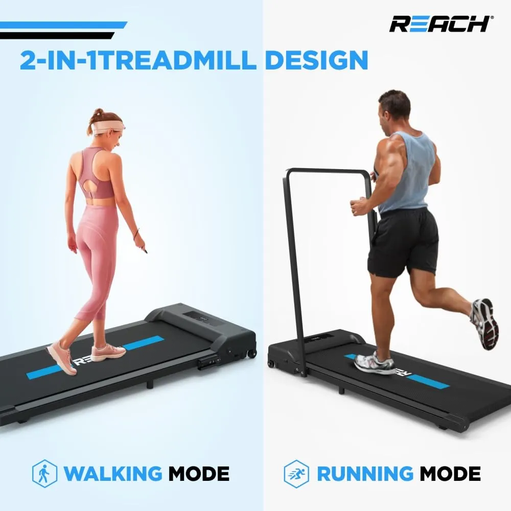 ELEV8 by Reach WalkEZ Walking Pad 2 HP Peak DC Motorised Treadmill | Under Desk Foldable Treadmill | Home Workout | Max Speed 8 Km/Hr | Max User Weight 110 Kg | 12 Months Warranty