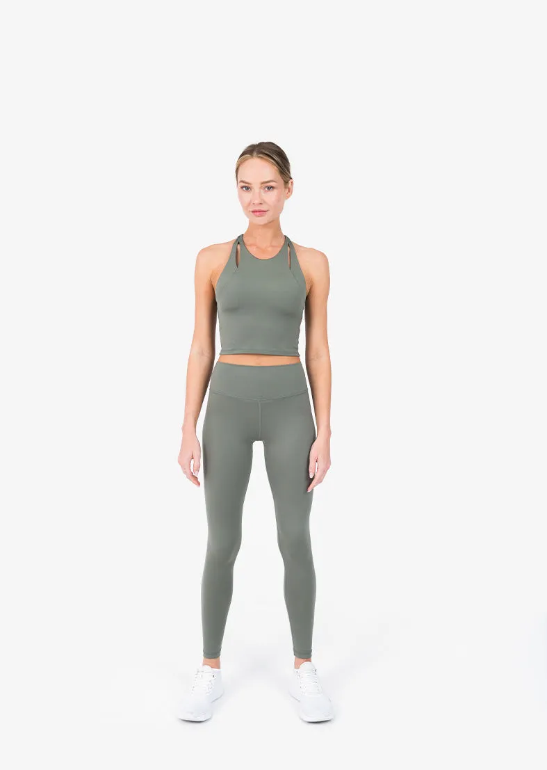 Elevate Touch Longline Bra Khaki