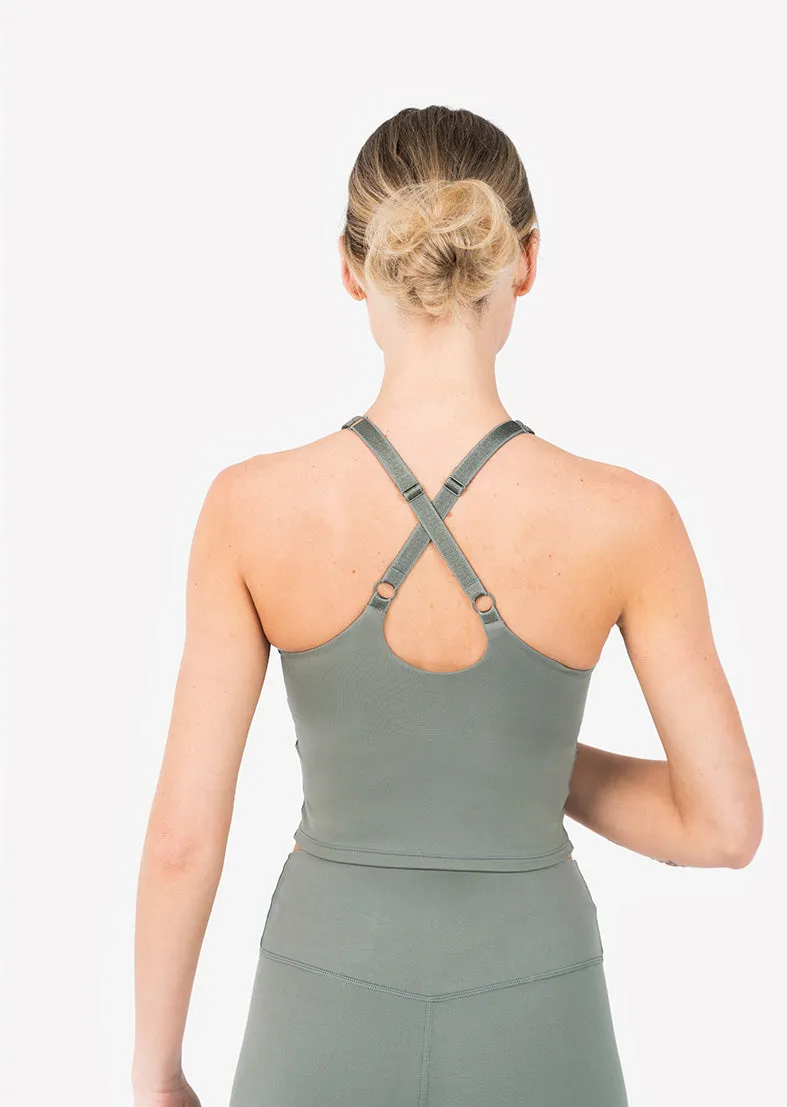 Elevate Touch Longline Bra Khaki