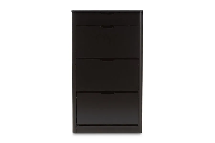 Emory Black Wood Shoe Cabinet