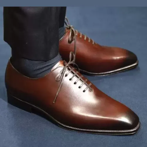 Exquisite Tailor-Made Oxfords: Walk in Luxury Style, Handmade Shoes Premium Quality Burgundy Leather Whole Cut Oxford Premium Shoes For Mens