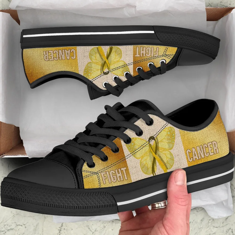 Fight Childhood Cancer Shoes Texture Low Top Shoes, Best Canvas Shoes, Low Top Sneaker