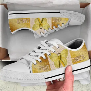 Fight Childhood Cancer Shoes Texture Low Top Shoes, Best Canvas Shoes, Low Top Sneaker