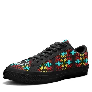 Fire Colors and Turquoise Bearpaw Aapisi Low Top Canvas Shoes Black Sole