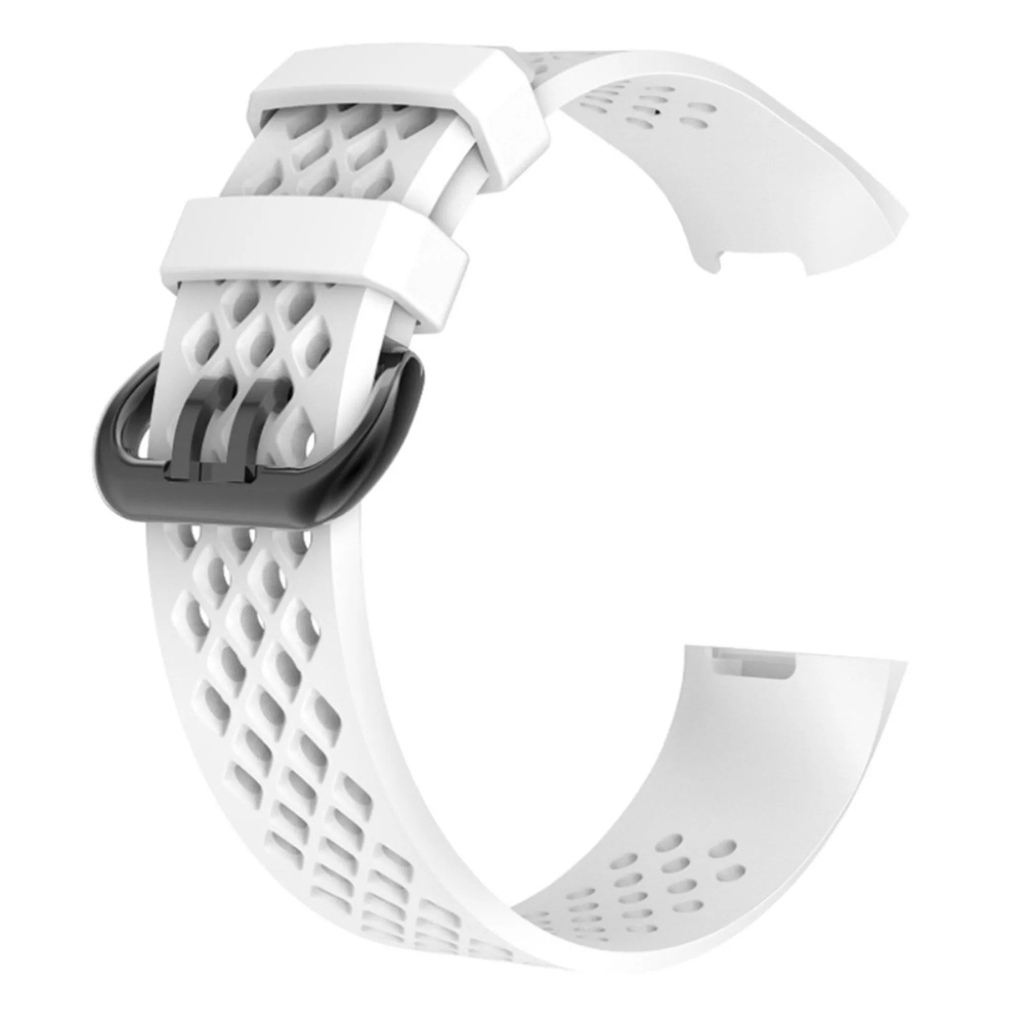 Fitbit Charge 3 breathable soft silicone watch strap - Size: L - White