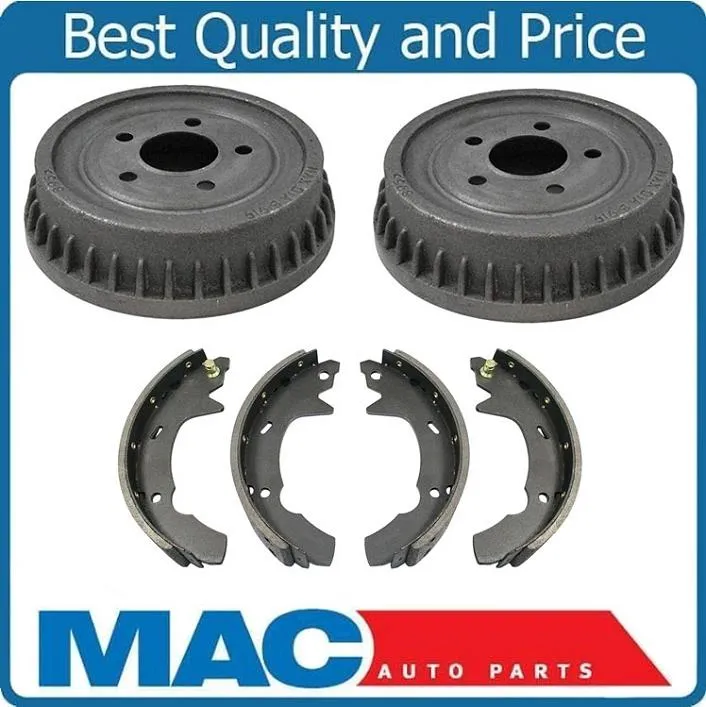 Fits 93-00 Sable Ford Taurus 4 Door Sedan (2) Rear Brake Drums & Brake Shoes