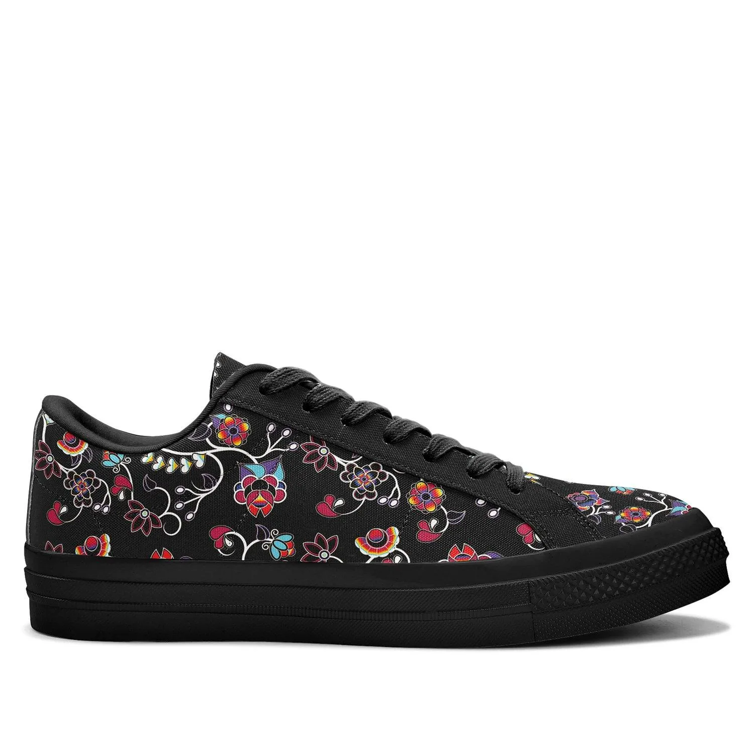 Floral Danseur Aapisi Low Top Canvas Shoes Black Sole