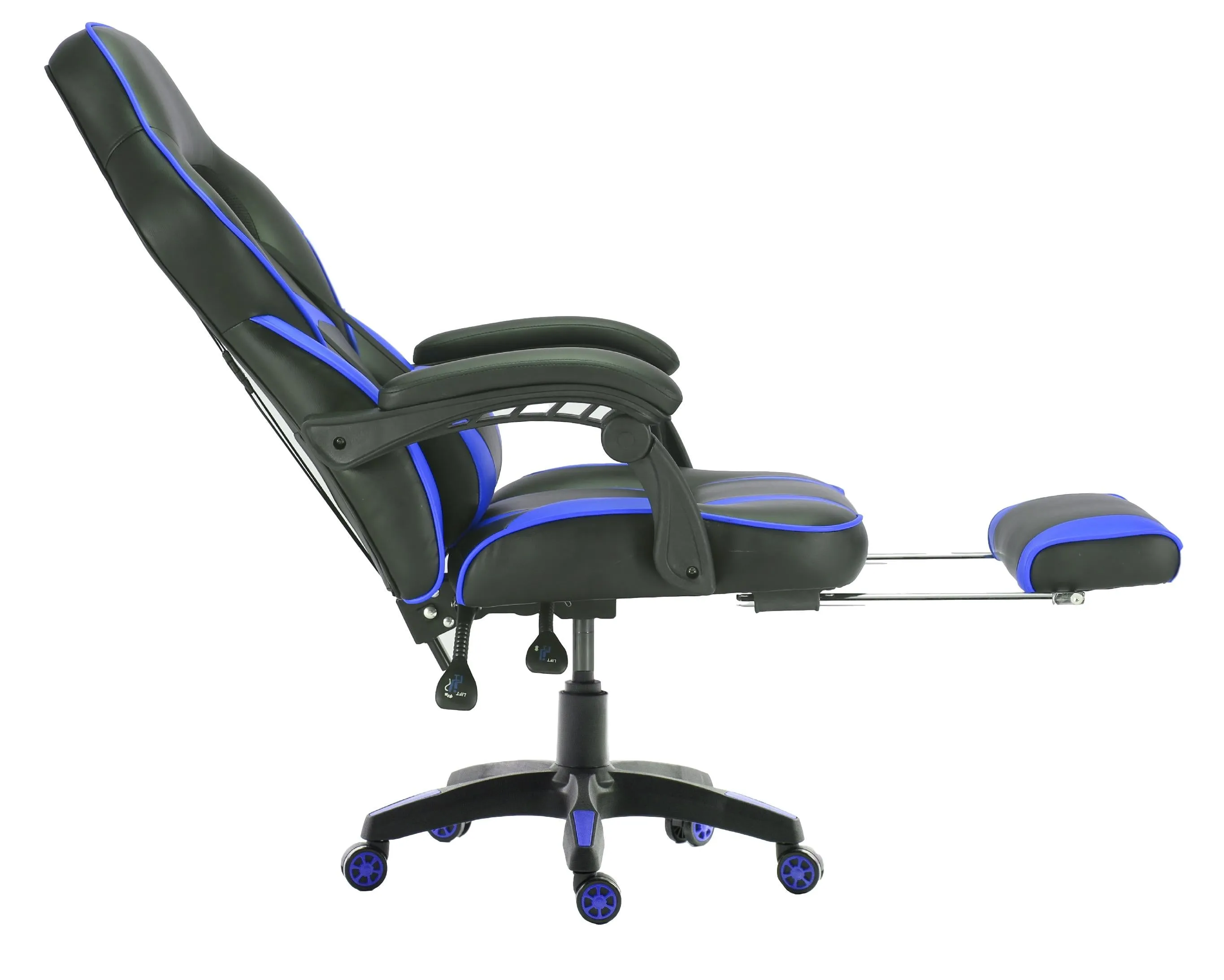 FOOTREST SERIES/ 055 GAMING CHAIR (BLACK & BLUE)