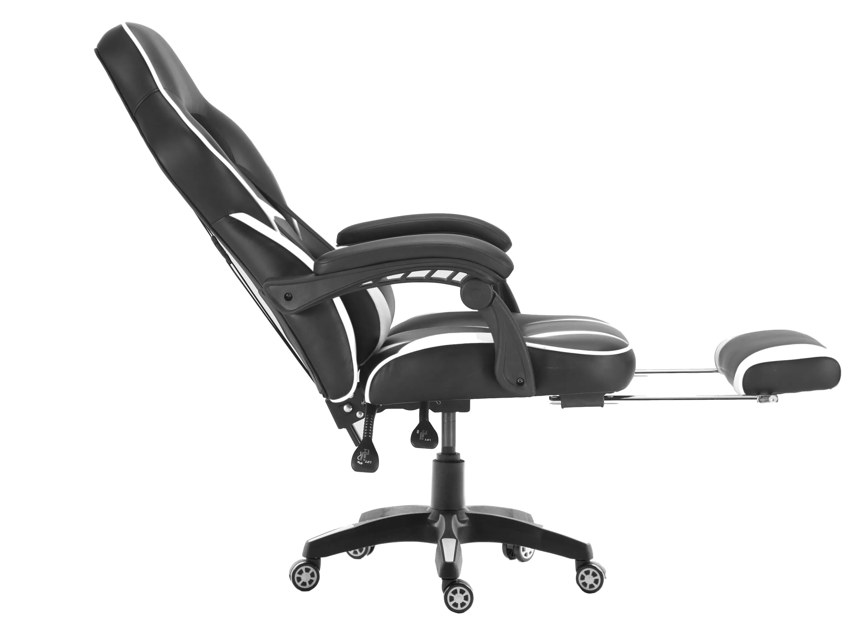 FOOTREST SERIES/ 055 GAMING CHAIR (BLACK & WHITE)