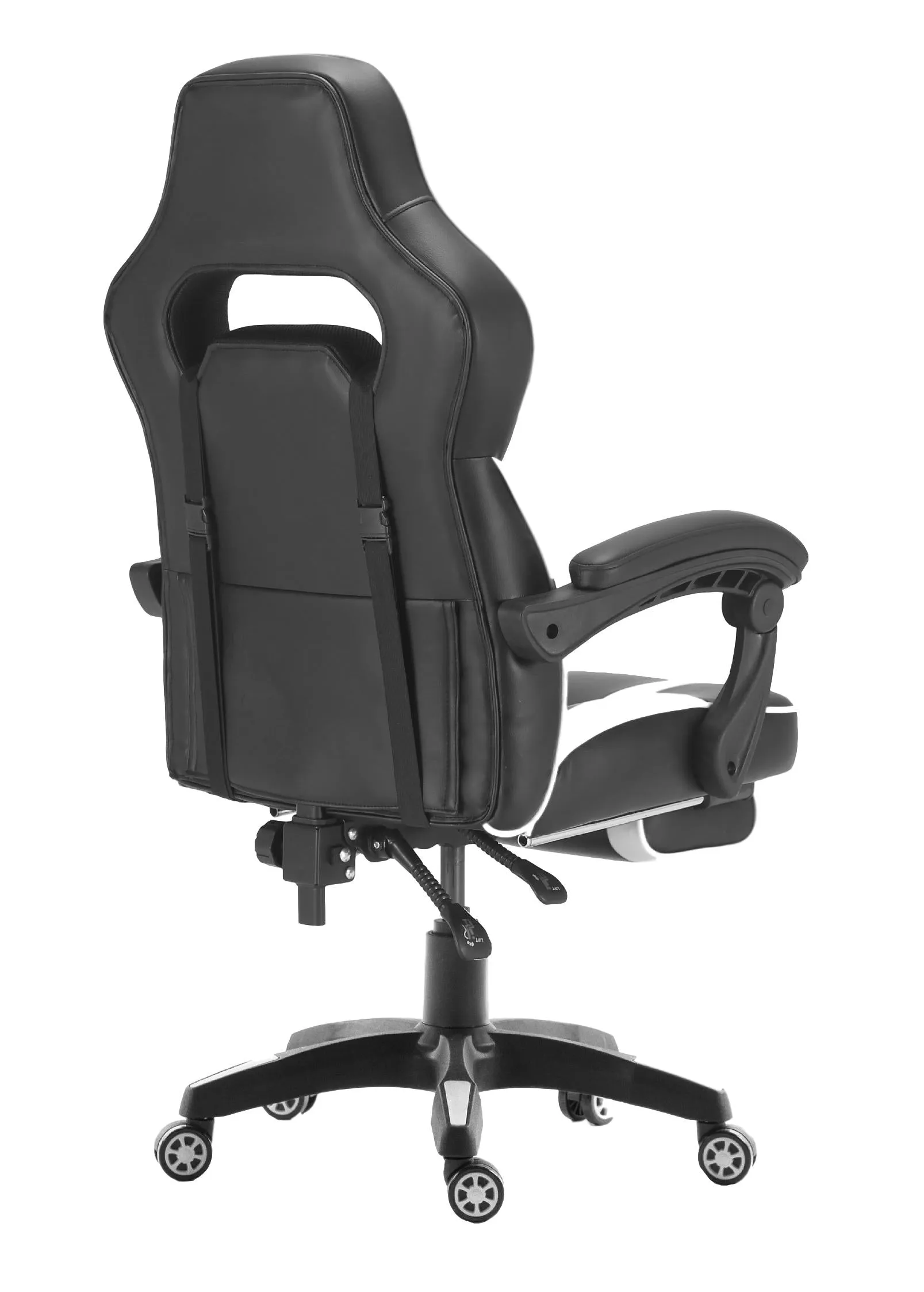 FOOTREST SERIES/ 055 GAMING CHAIR (BLACK & WHITE)