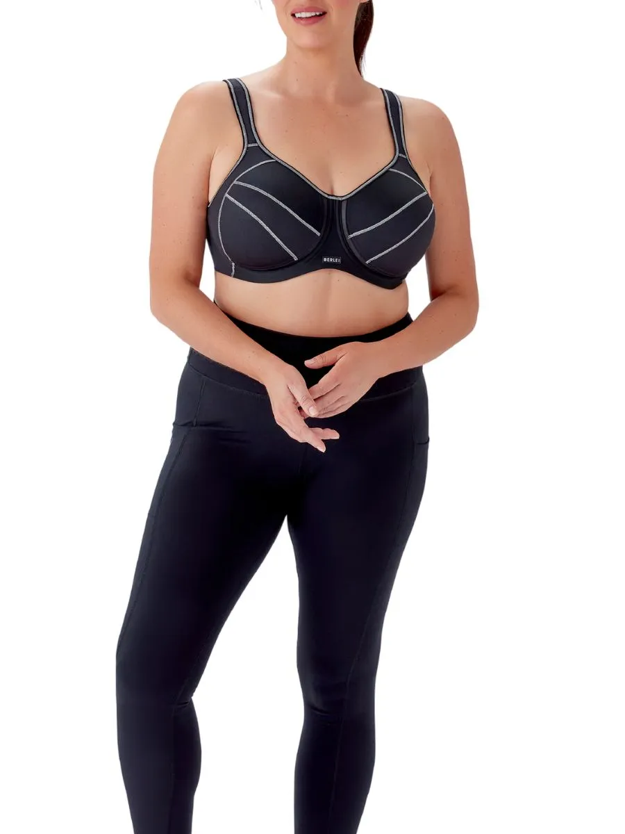 Full Support Wired Sports Bra - Black