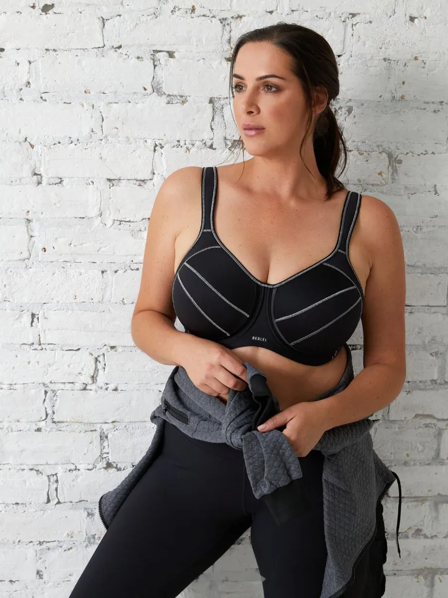 Full Support Wired Sports Bra - Black