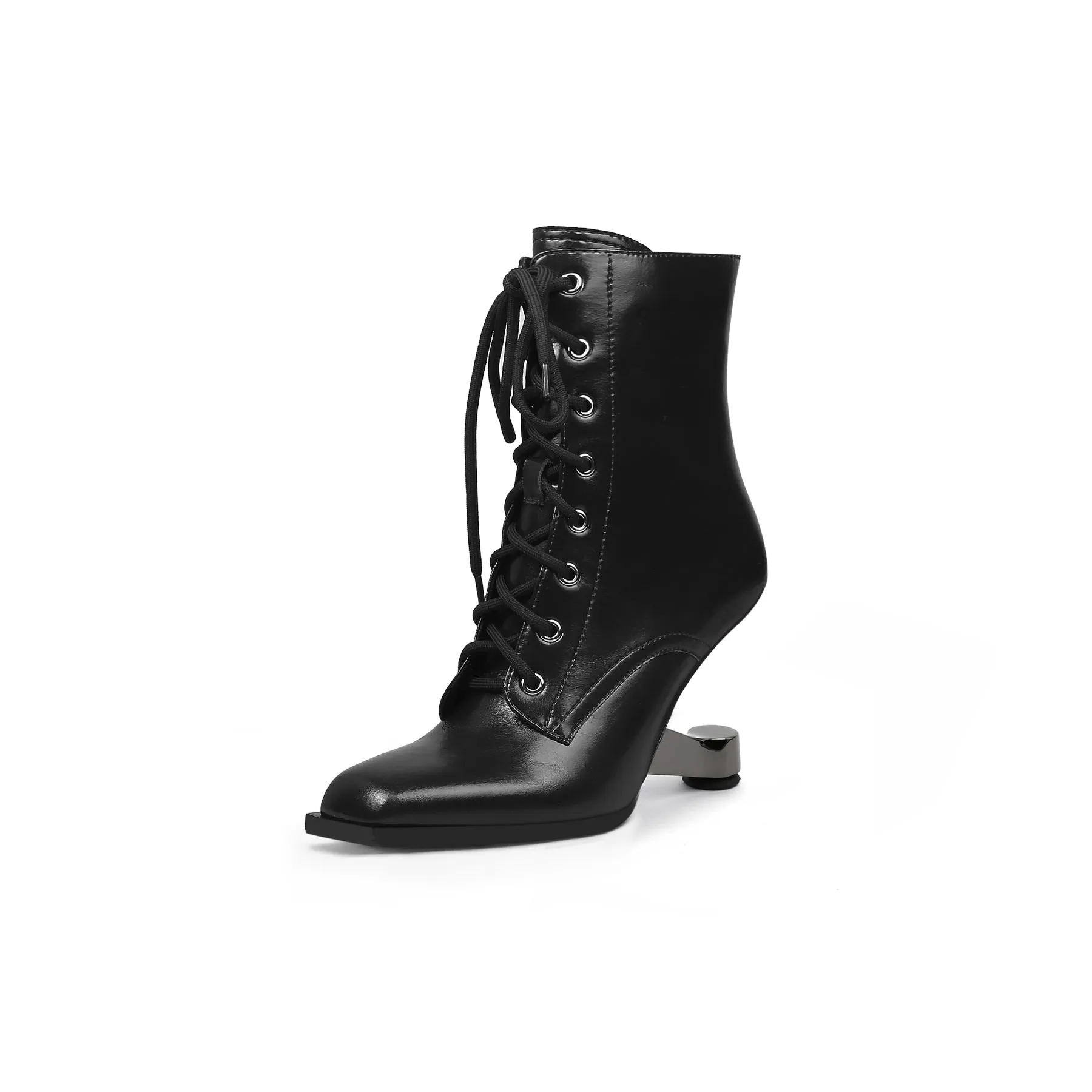 Futuristic Lace Up Ankle Boots