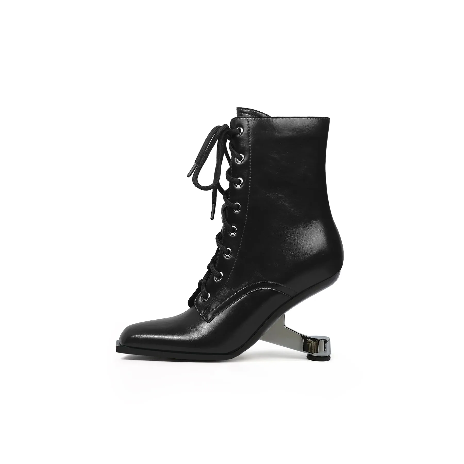 Futuristic Lace Up Ankle Boots