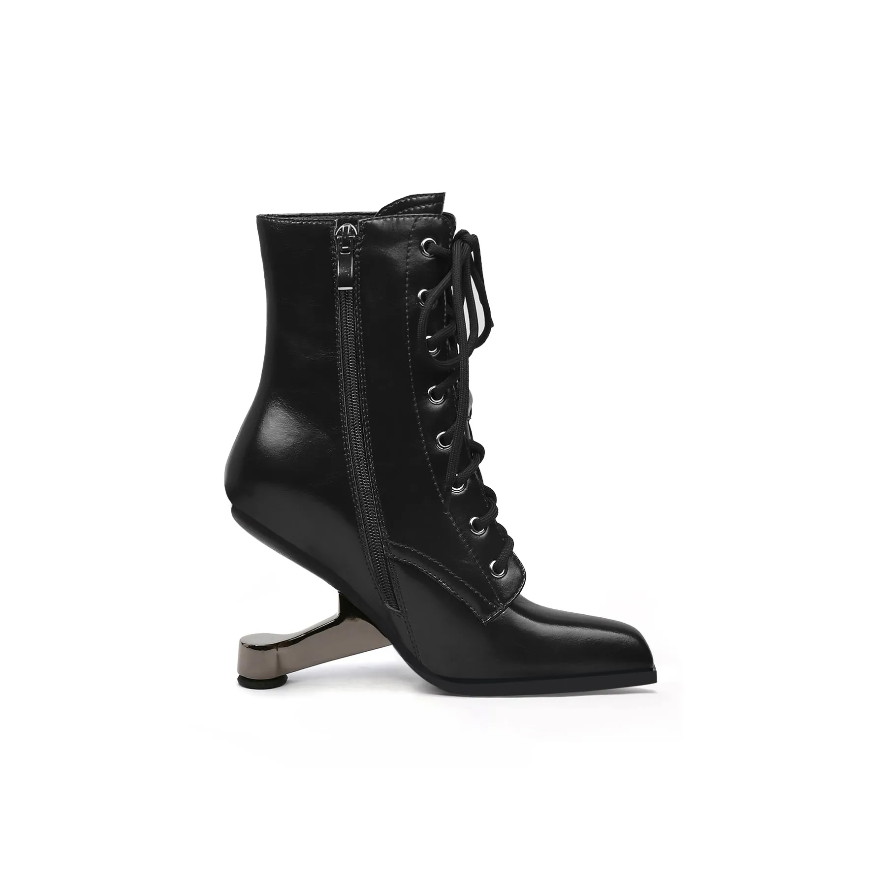 Futuristic Lace Up Ankle Boots