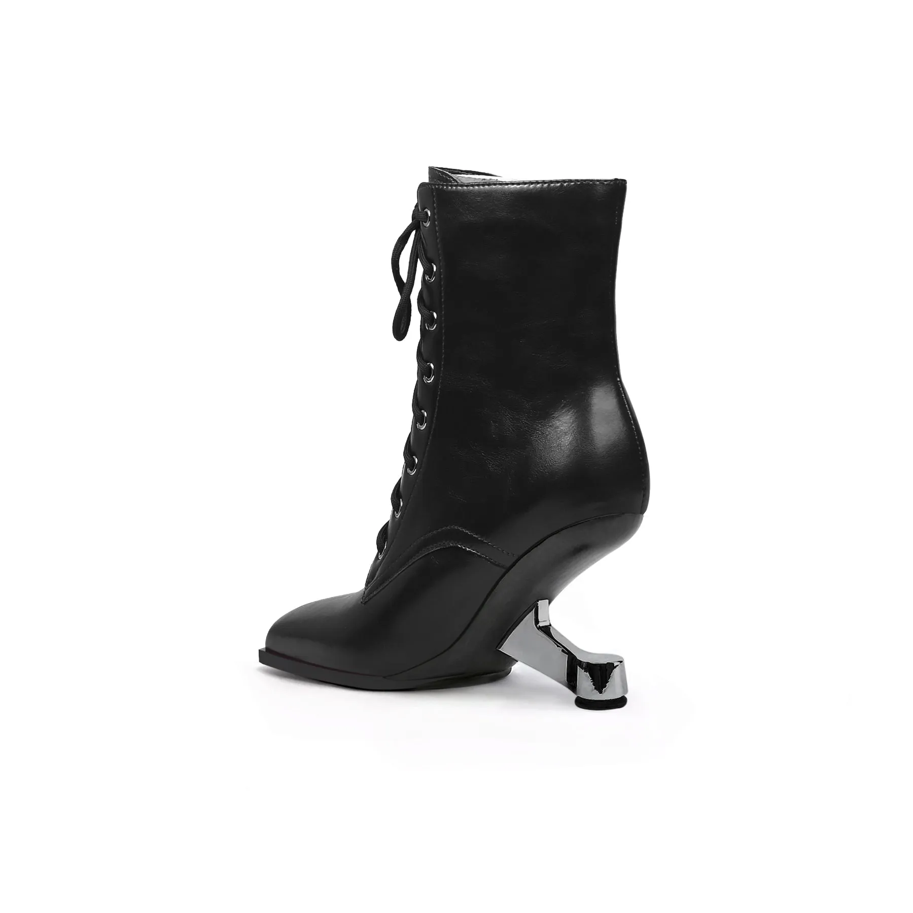 Futuristic Lace Up Ankle Boots