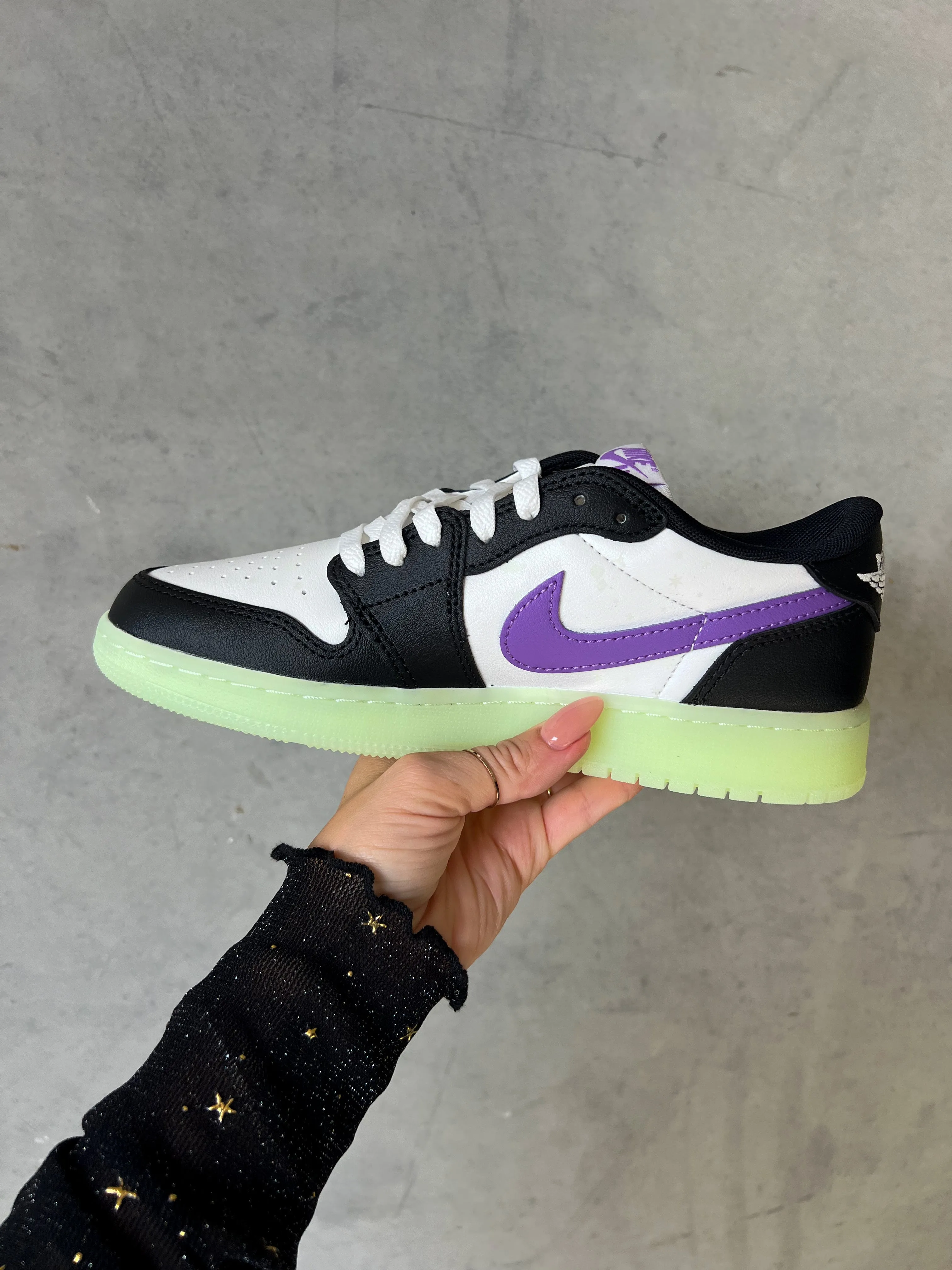 Glow in the Dark Swarovski Women’s Air Jordan 1 Retro Low Shoes