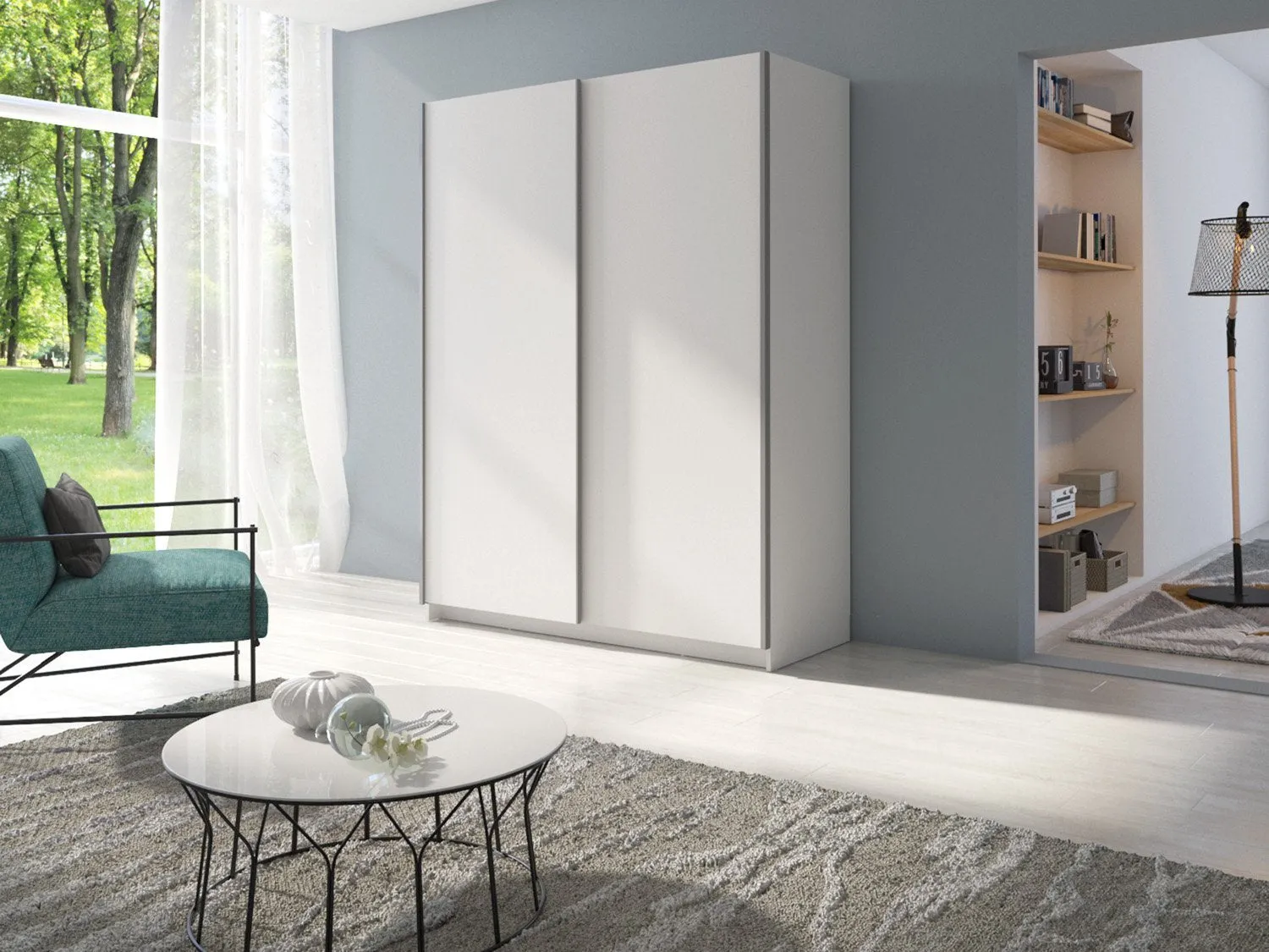 Gozo Sliding Door Mirrored Wardrobe