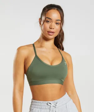 Gymshark V Neck Sports Bra - Core Olive