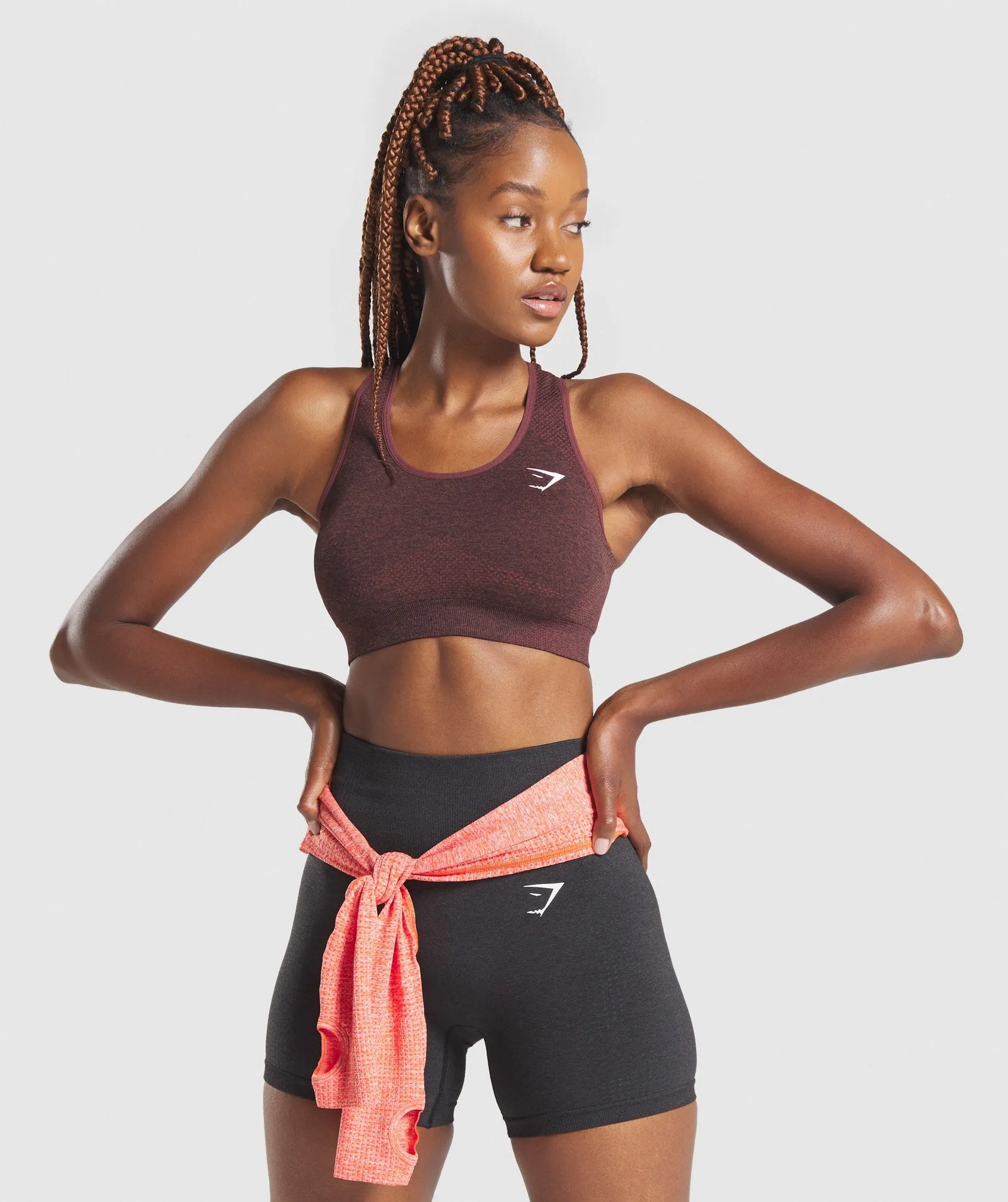 Gymshark Vital Seamless Sports Bra - Brown Marl