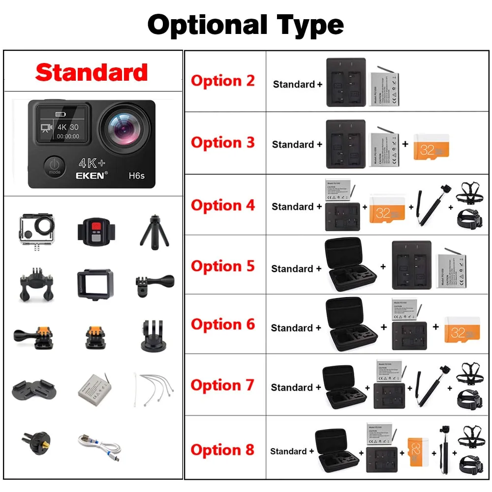 H6s 4K  Ultra HD 14MP Action Camera