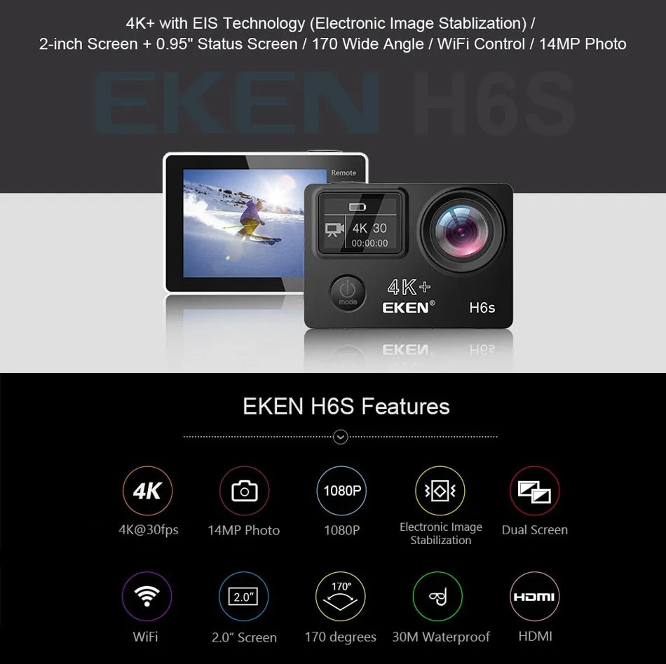 H6s 4K  Ultra HD 14MP Action Camera