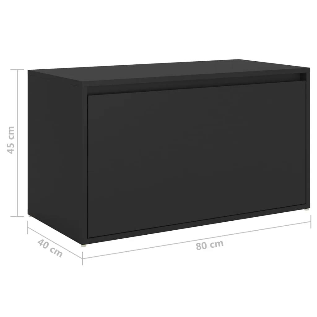 Hall Bench 80x40x45 cm Black Chipboard