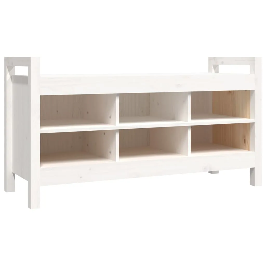 Hall Bench White 110x40x60 cm Solid Wood Pine