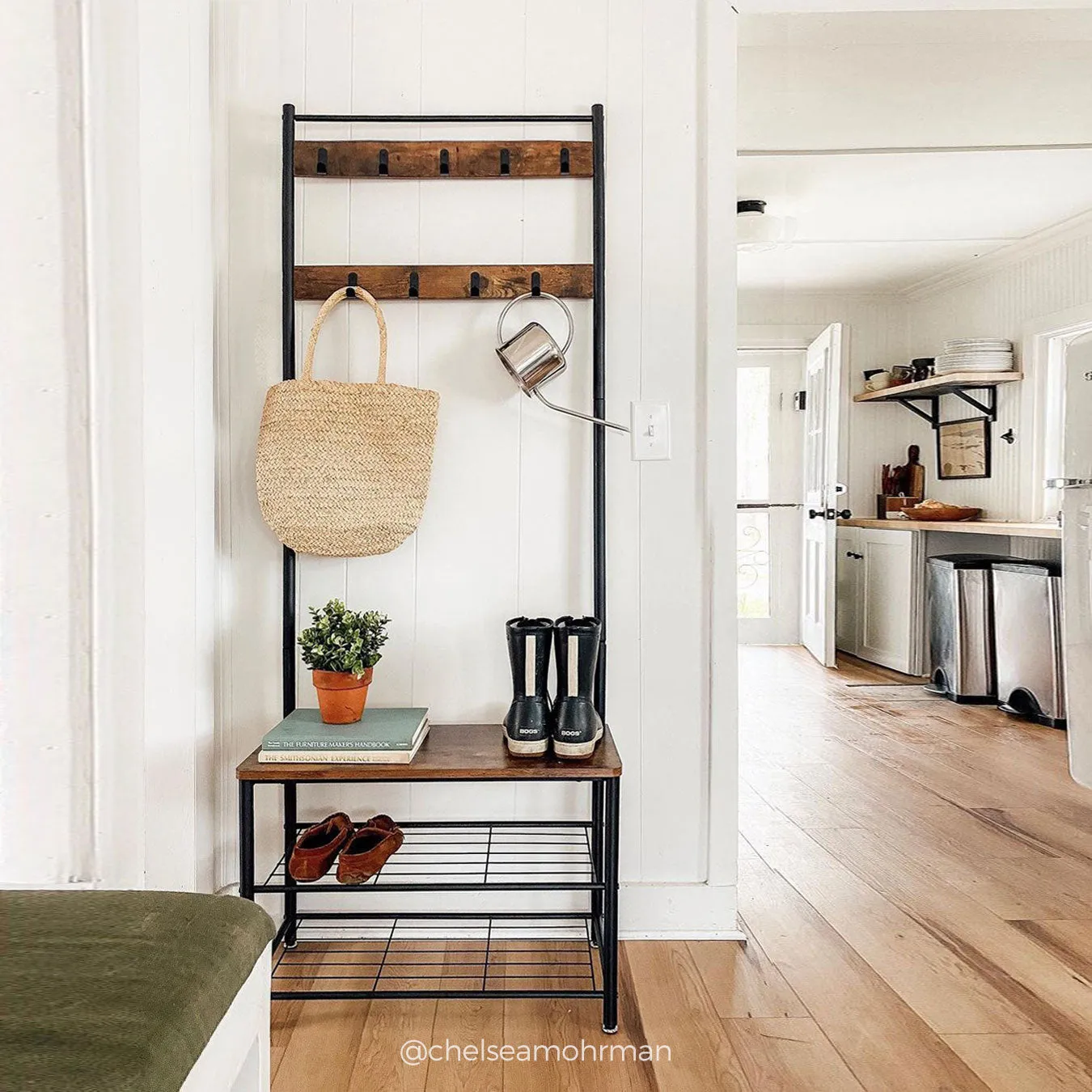 Hall Tree Entryway Shoe Bench