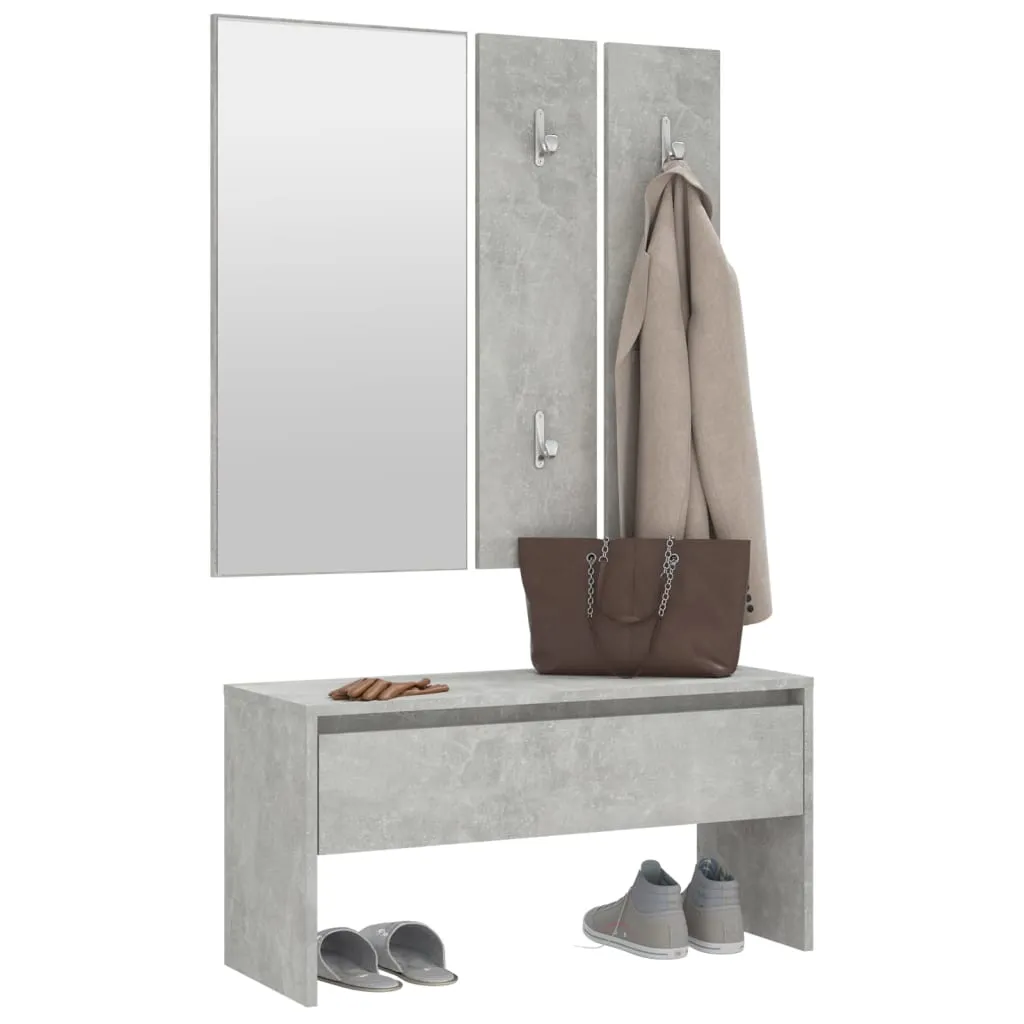 Hallway Furniture Set Concrete Grey Engineered Wood