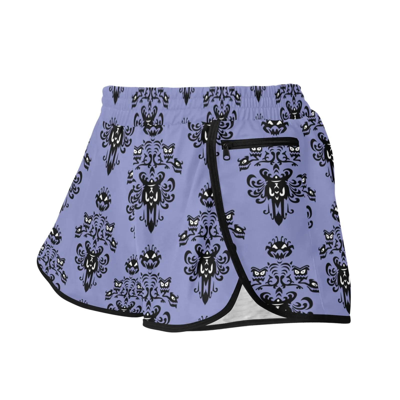 Haunted Mansion Wallpaper Women's Athletic Sports Shorts