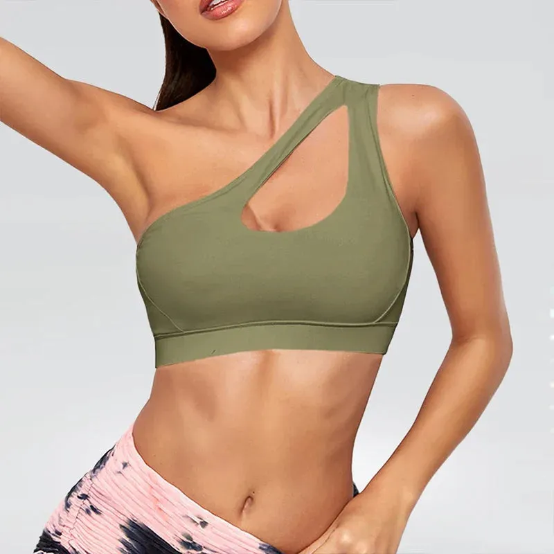 High Support Seamless Active Sports Bra with Hollow Out Design