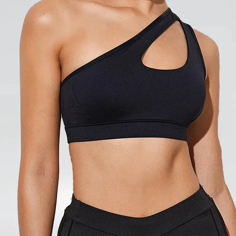 High Support Seamless Active Sports Bra with Hollow Out Design