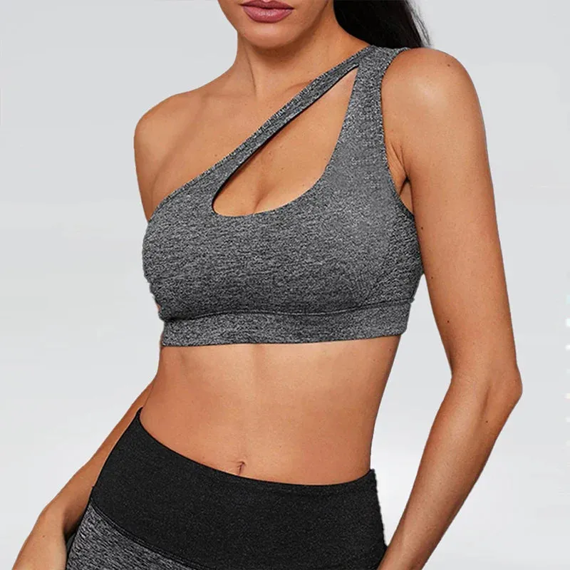 High Support Seamless Active Sports Bra with Hollow Out Design