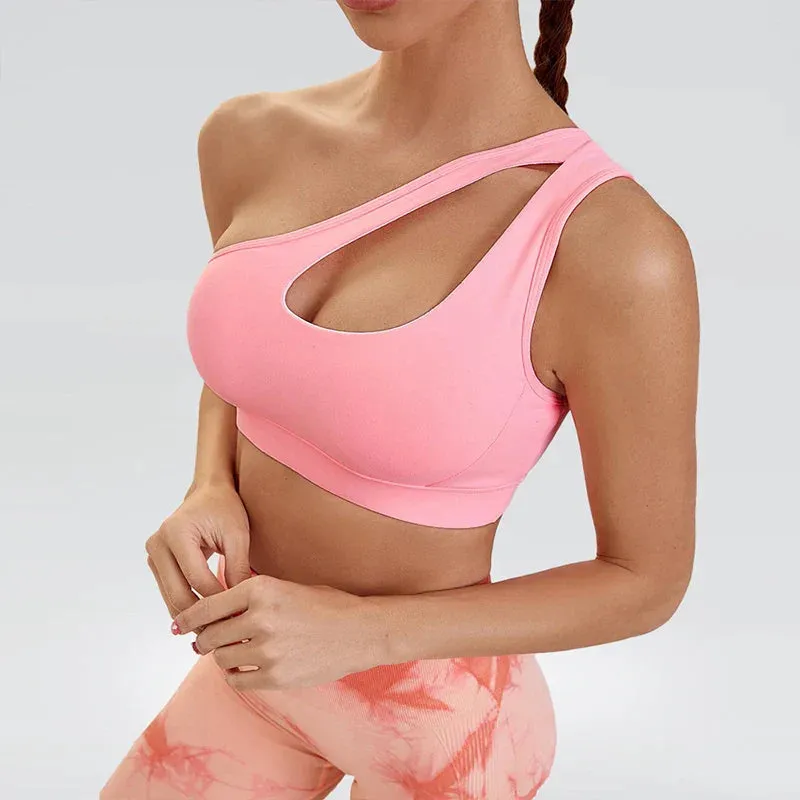 High Support Seamless Active Sports Bra with Hollow Out Design