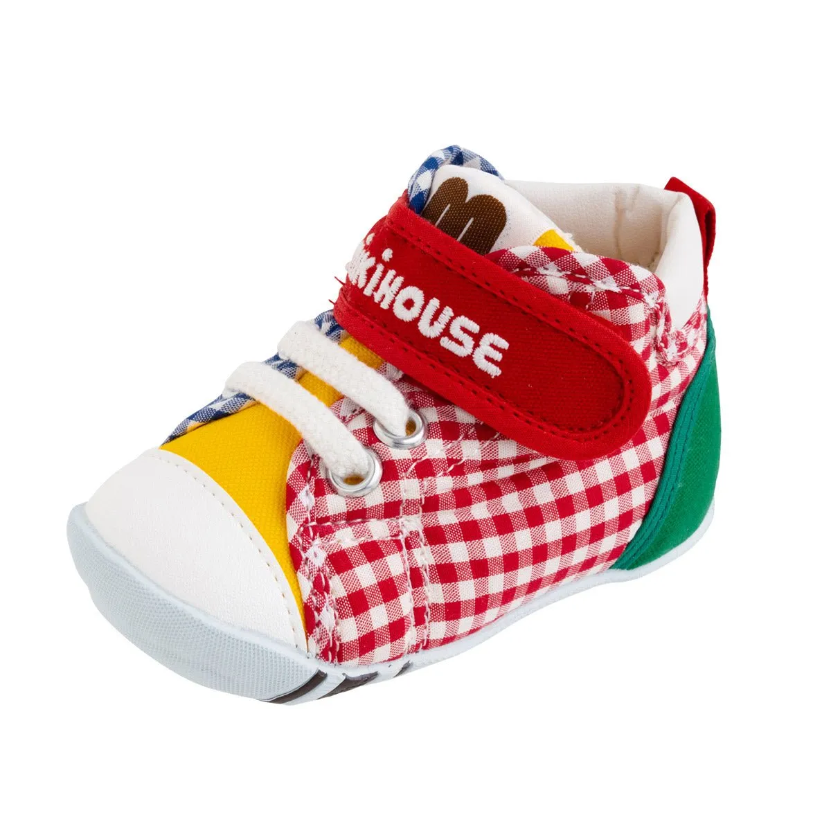 High Top First Walker Shoes - Patchwork Gingham