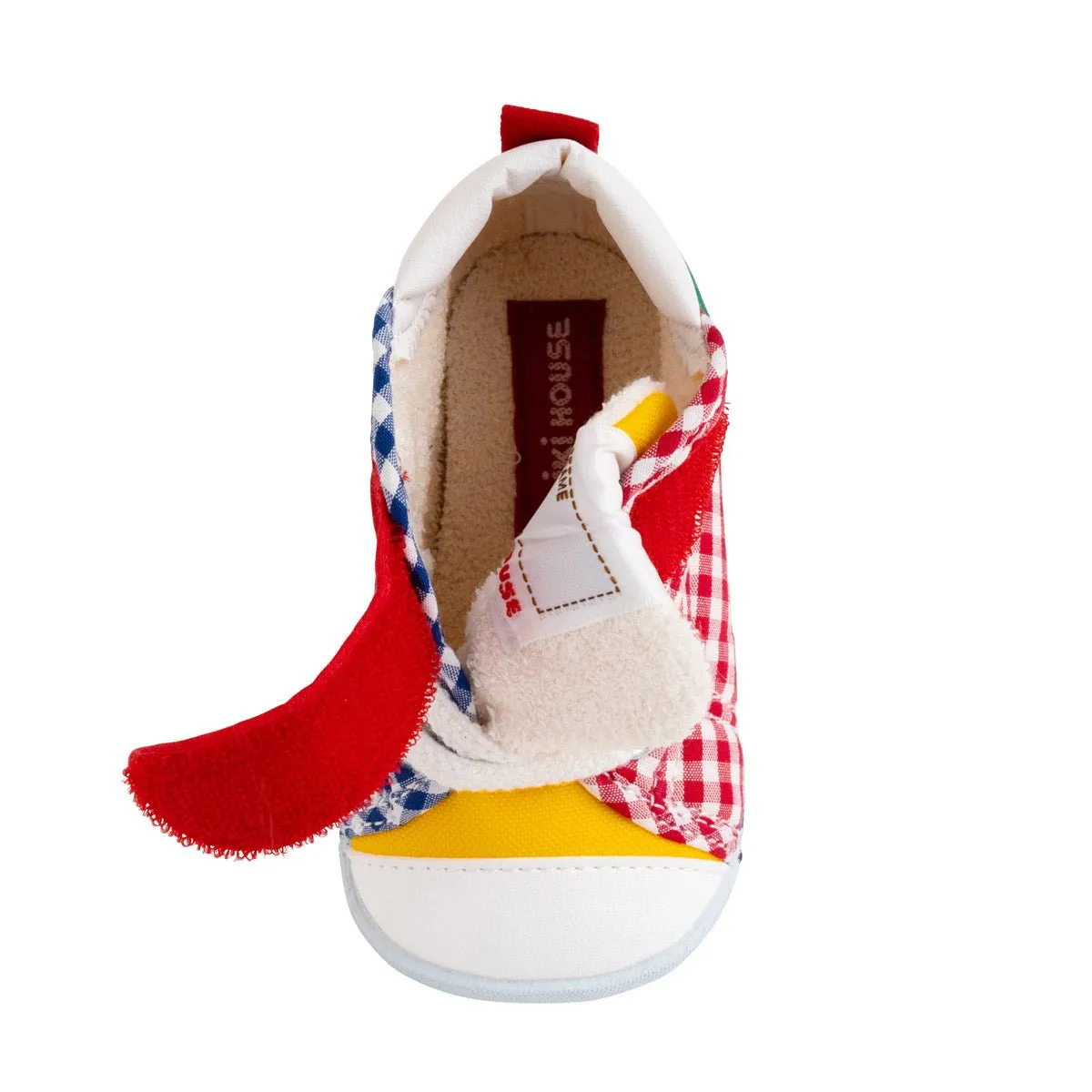 High Top First Walker Shoes - Patchwork Gingham