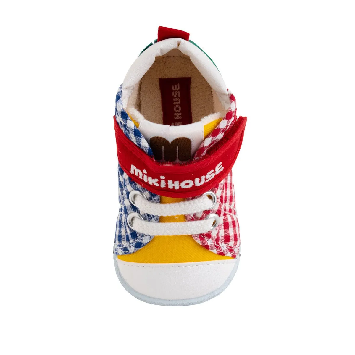 High Top First Walker Shoes - Patchwork Gingham