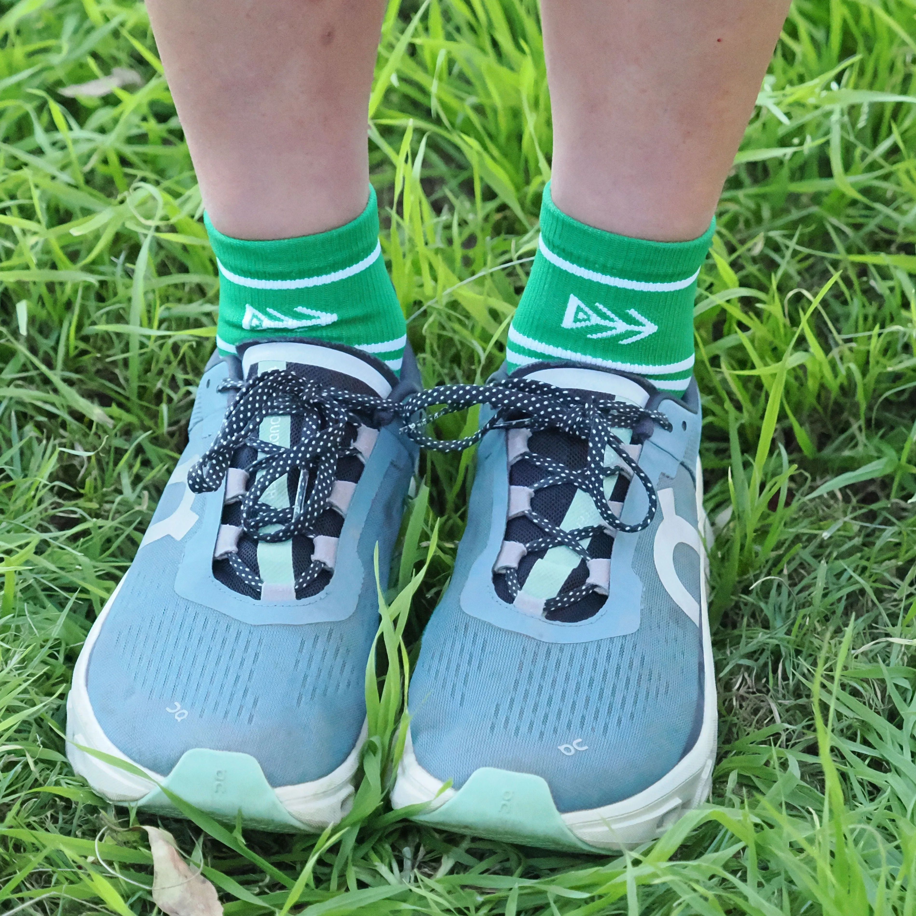 IMPI Shorter Crew Socks -Green/White