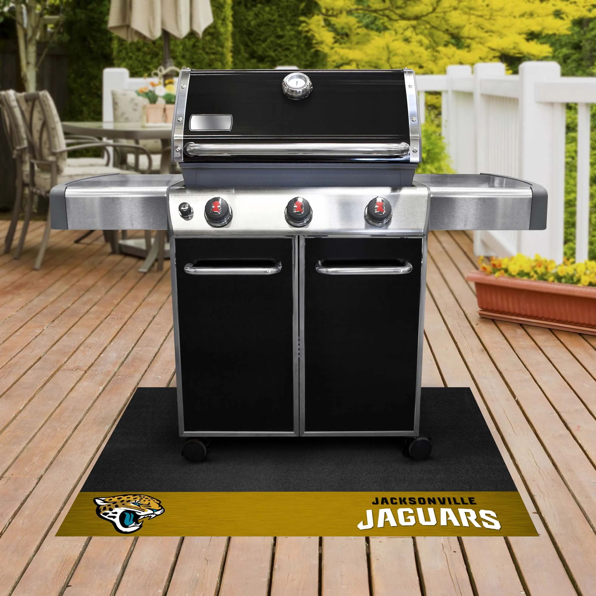 Jacksonville Jaguars Vinyl Grill Mat - 26in. x 42in.